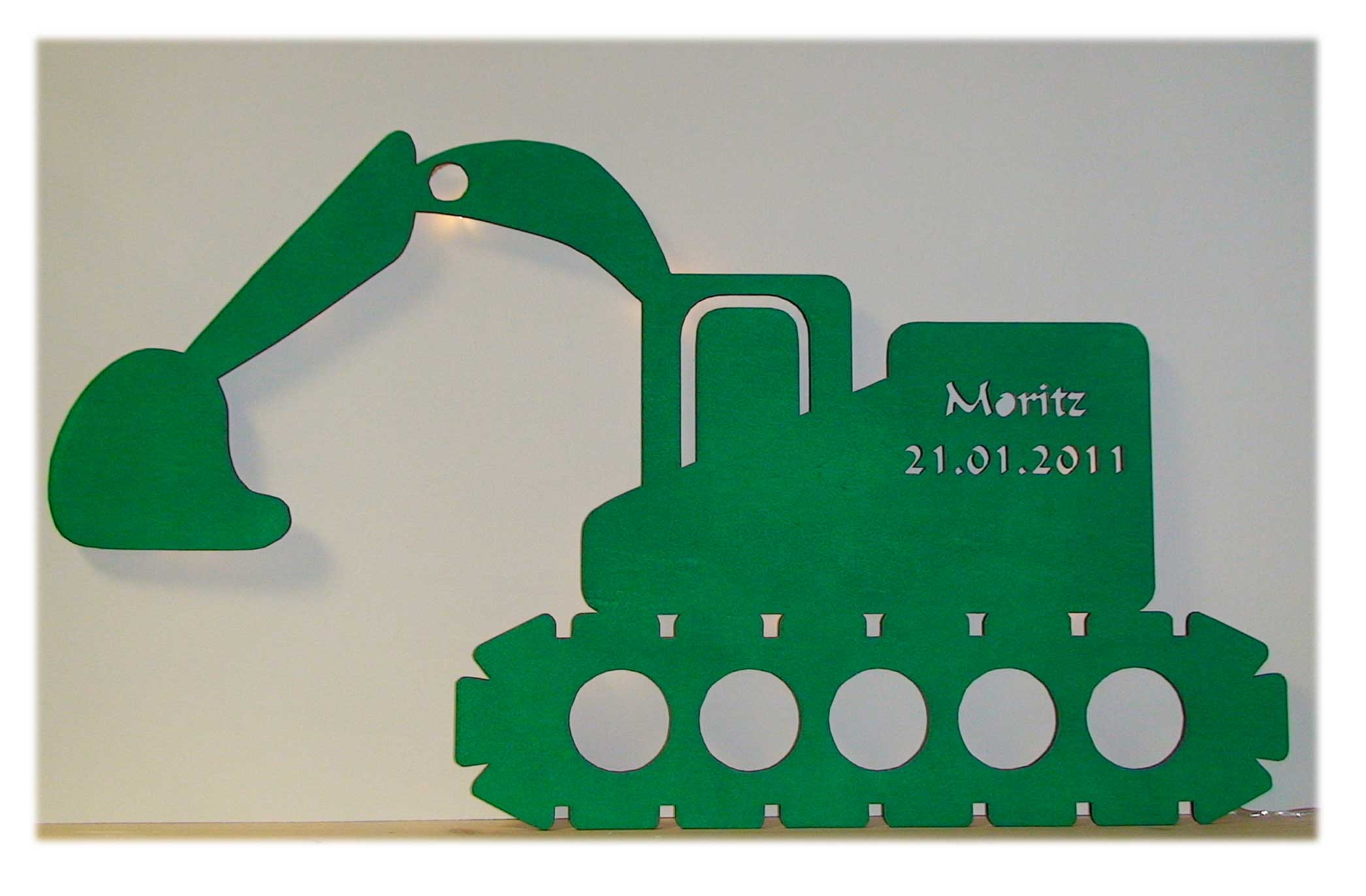 LED Holz Raupenbagger Deko Lampe Nachtlicht Personalisiert LED Holz Raupenbagger Deko Lampe Nachtlicht Personalisiert