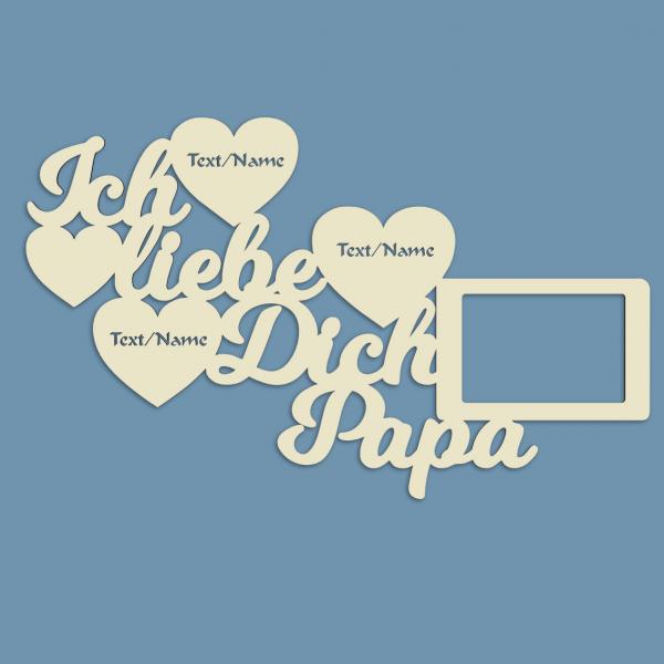 Bilderrahmen Geschenke Ich liebe Dich Papa mit Namen
