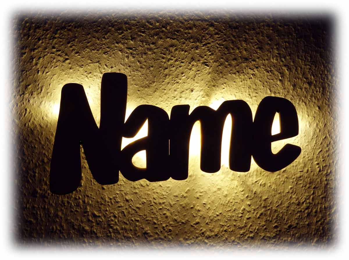 Led Lampe Holz Kinderlampe Nachtlicht Aus Deinem Namen Mit